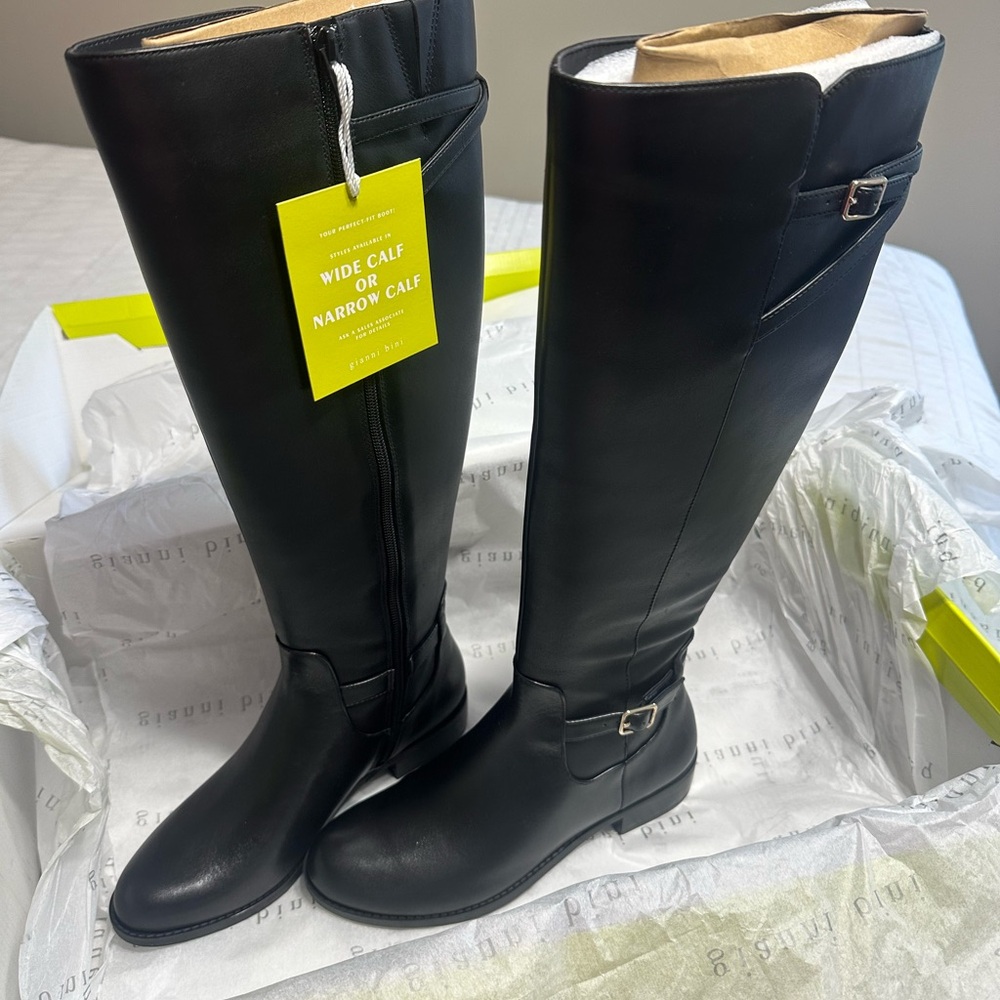 Black Gianna Bini Tall Riding Boots